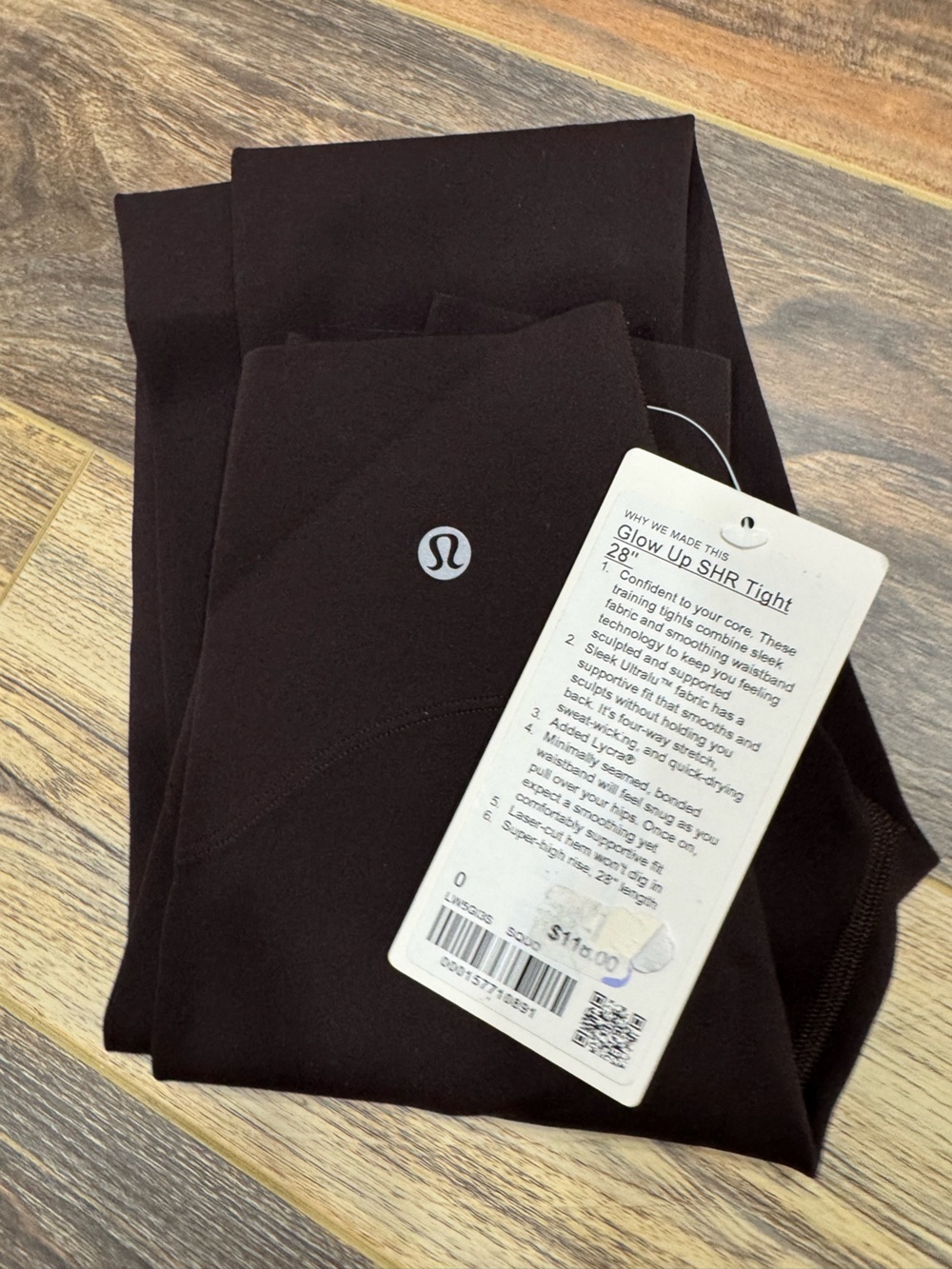 lululemon athletica Glow Up SHR Tight 28" Leggings in Deep Brown/Black